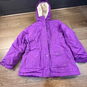 Lands' End Girls Down Fill Insulated Parka Purple Outdoors XL 16+ Winter Hooded